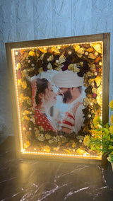 Resin Varmala Preservation in Wooden LED Frame (12 by 15-Inches)