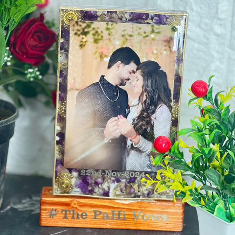 Custom Wedding Photo Preservation Resin Frame (9 by 6 Inches)