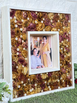 14 Inches Dual Wooden Frame with Preserved Wedding Jaymala