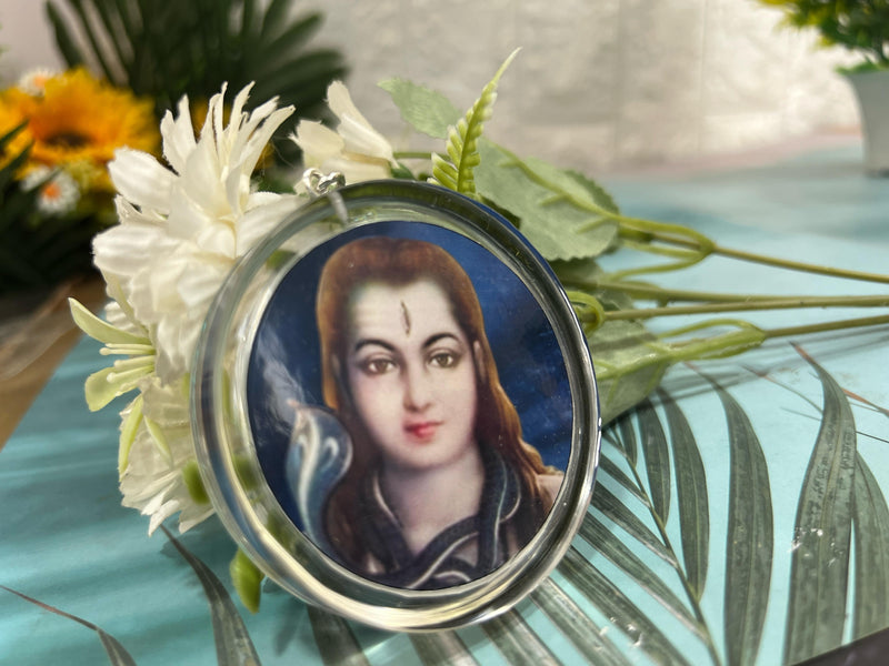 Resin photo Key chain and Bagcham with Mahakal Photo both side photo keychain