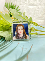Resin photo Key chain and Bagcham with Mahakal Photo both side photo keychain
