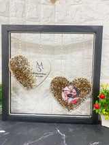 Resin Wedding Memory Keepsake in (15) Inch Heart-shaped frame with couple Name logo and Photo Varmala Preservation