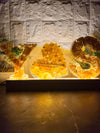 Resin 6inch name intial with LED lamp & couple Date Varmala Preservation