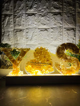 Resin 6inch name intial with LED lamp & couple Date Varmala Preservation