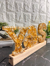 Resin 6inch name intial with LED lamp & couple Date Varmala Preservation