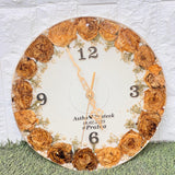 Resin 12inch round clock (4 roman number & name date) Varmala Preservation