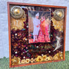 Resin 14 by 14 inch Square Frame with couple photo & kalangi & Keleera with Flowers petals Varmala Preservation