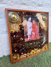 Resin 14 by 14 inch Square Frame with couple photo & kalangi & Keleera with Flowers petals Varmala Preservation