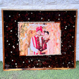 Resin 15 by 18 inch frame with photo name date  with Red rose Petals Varmala Preservation
