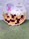Resin 8inch curve Round shape with couple photo & Name Date Varmala Preservation