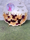Resin 8inch curve Round shape with couple photo & Name Date Varmala Preservation