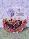 Varmala Preservation resin round photo frame / Flowers Preservation for Life time