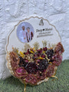 Varmala Preservation resin round photo frame / Flowers Preservation for Life time