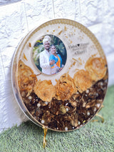 Resin 10 inch frame with half filled with petals one photo name date with metal stand Varmala Preservation