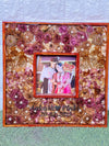 Resin 16 by 16 inch double frame with Keleera , Flowers , with couple Photo & Name Varmala Preservation