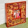 Resin 16 by 16 inch double frame with Keleera , Flowers , with couple Photo & Name Varmala Preservation