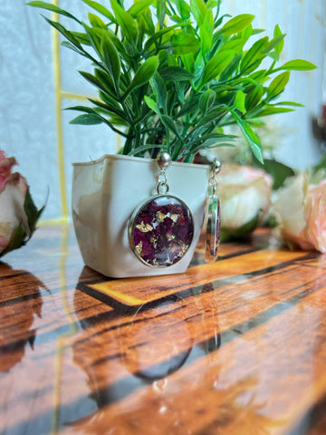 Resin Flowers completely Jewelry set with Ring, Pendent, Bracelate, Jumka, Earing, Flowers prservation