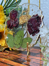Resin 6inch round curve shapw with life time memorizes Flowers Preservation