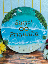 Resin 16by16 inch round with Oceean Name plate with ire-land Nameplate