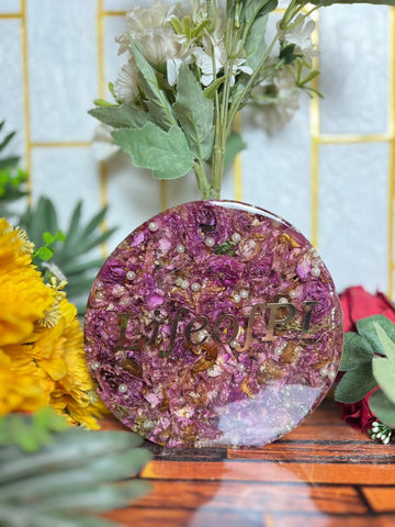 Resin 8inch Round Plantter with Text Varmala Preservation