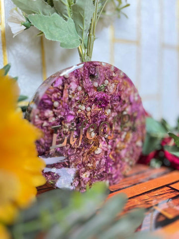 Resin 8inch Round Plantter with Text Varmala Preservation