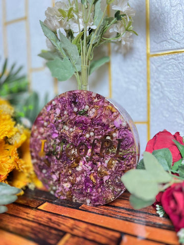 Resin 8inch Round Plantter with Text Varmala Preservation