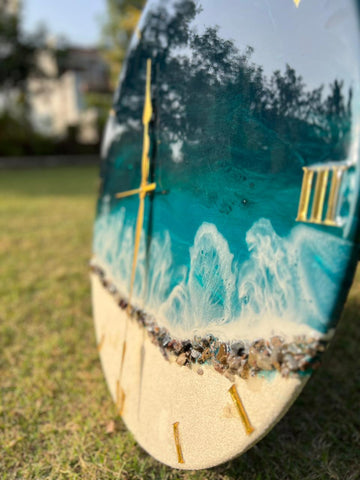 Premium Green Ocean Resin Wall Clock 27 inch