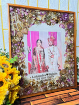 Resin 15by18 inch big frame with Couple photo & Date with Wall hangning option Varmala Preservation