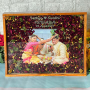 Wedding Jaimala Petals Preserved in Resin Frame