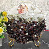 Unique Resin Wedding Memory Keepsake | Wedding Roses Preservation (8-Inches)