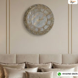 White Marble And Gold Resin Wall Clocks