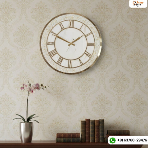 White Marble Texture Acrylic Wall Clock