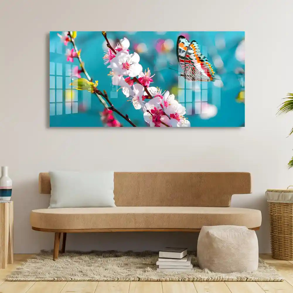 Affordable Flowers And Butterfly Acrylic Wall Art