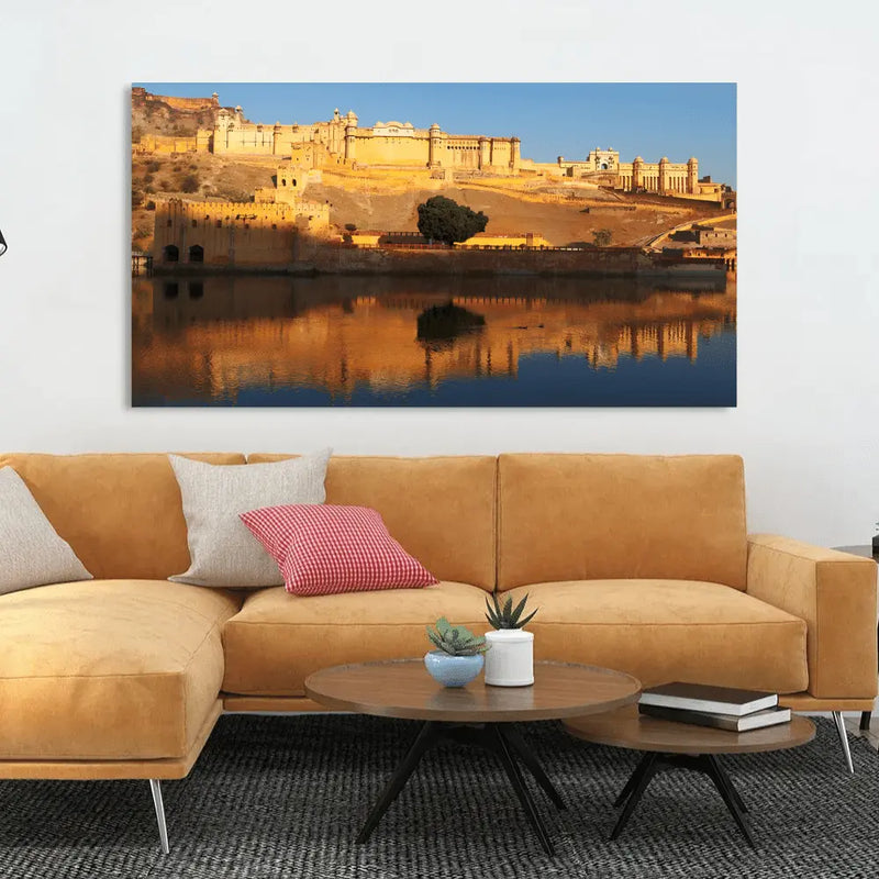 Amber fort With Sunset Canvas Painting