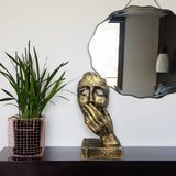 Antique Human Face Sculpture Art With Hand On Face  showpiece Figurine Showpiece