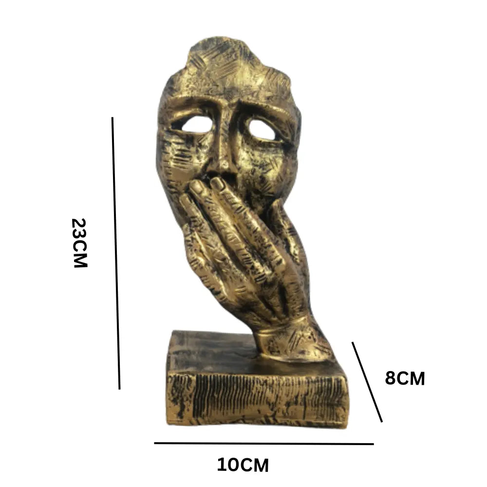 Antique Human Face Sculpture Art With Hand On Face for home decor online