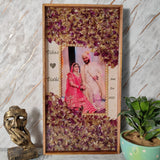 Rectangular Wooden Frame With Varmala Preservation (12 by 24 inch)