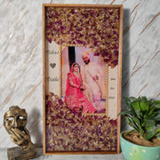 Rectangular Wooden Varmala Preservation Frame with Photo