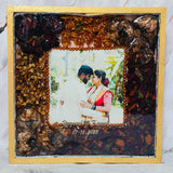 Wedding Photo Preservation with Varmala Flowers | 10-Inches Wooden Frame