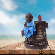 Big Buddha Waterfall Statue dhoop batti Holder Decorative Showpiece with 10 Free Smoke Backflow Scented Cone Incenses For Table, Car Dashboard , Office, Home Decor