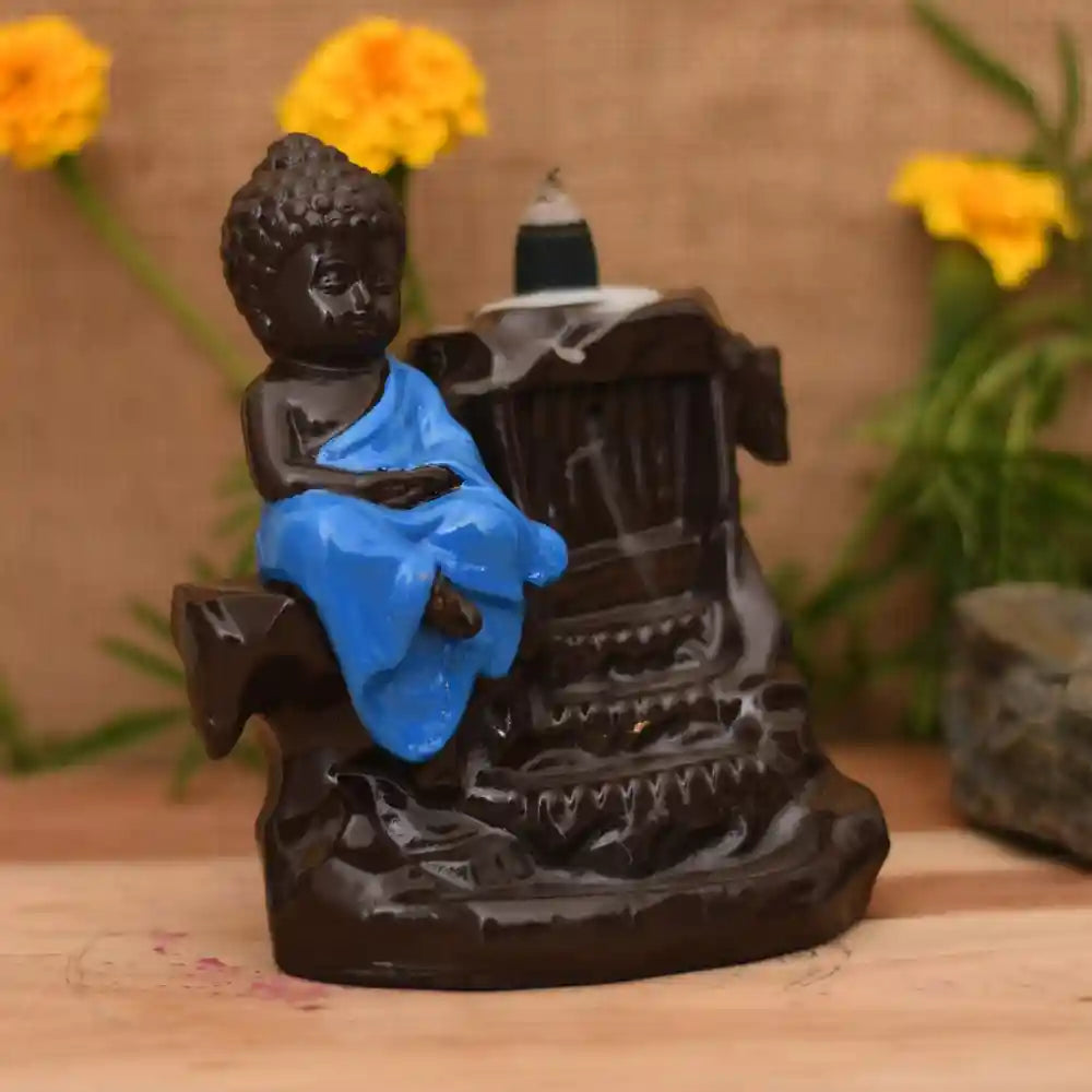 Big Buddha Waterfall Statue dhoop batti fountain for table