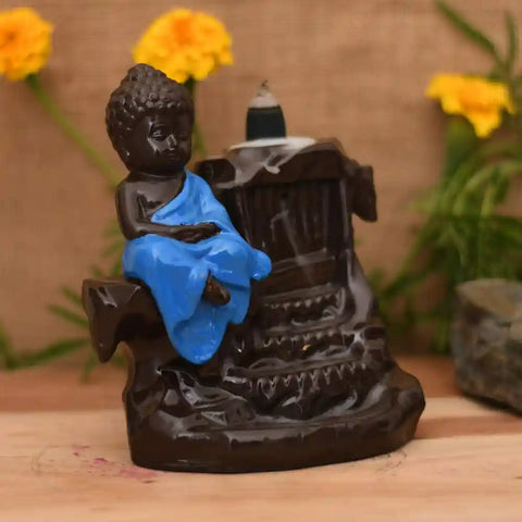 Big Buddha Waterfall Statue dhoop batti fountain for table