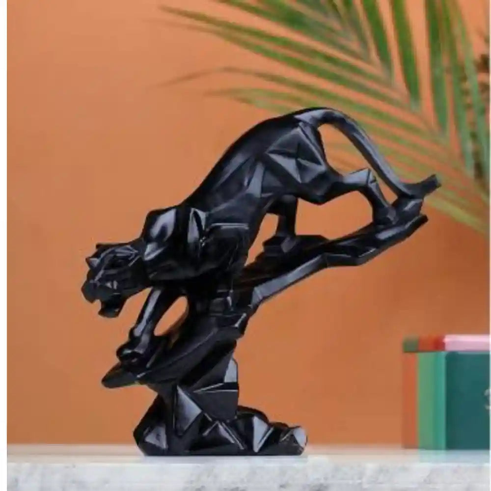 Black Jaguar Showpiece Statue office table decor for sale