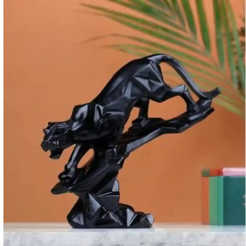 Black Jaguar Showpiece Statue office table decor for sale