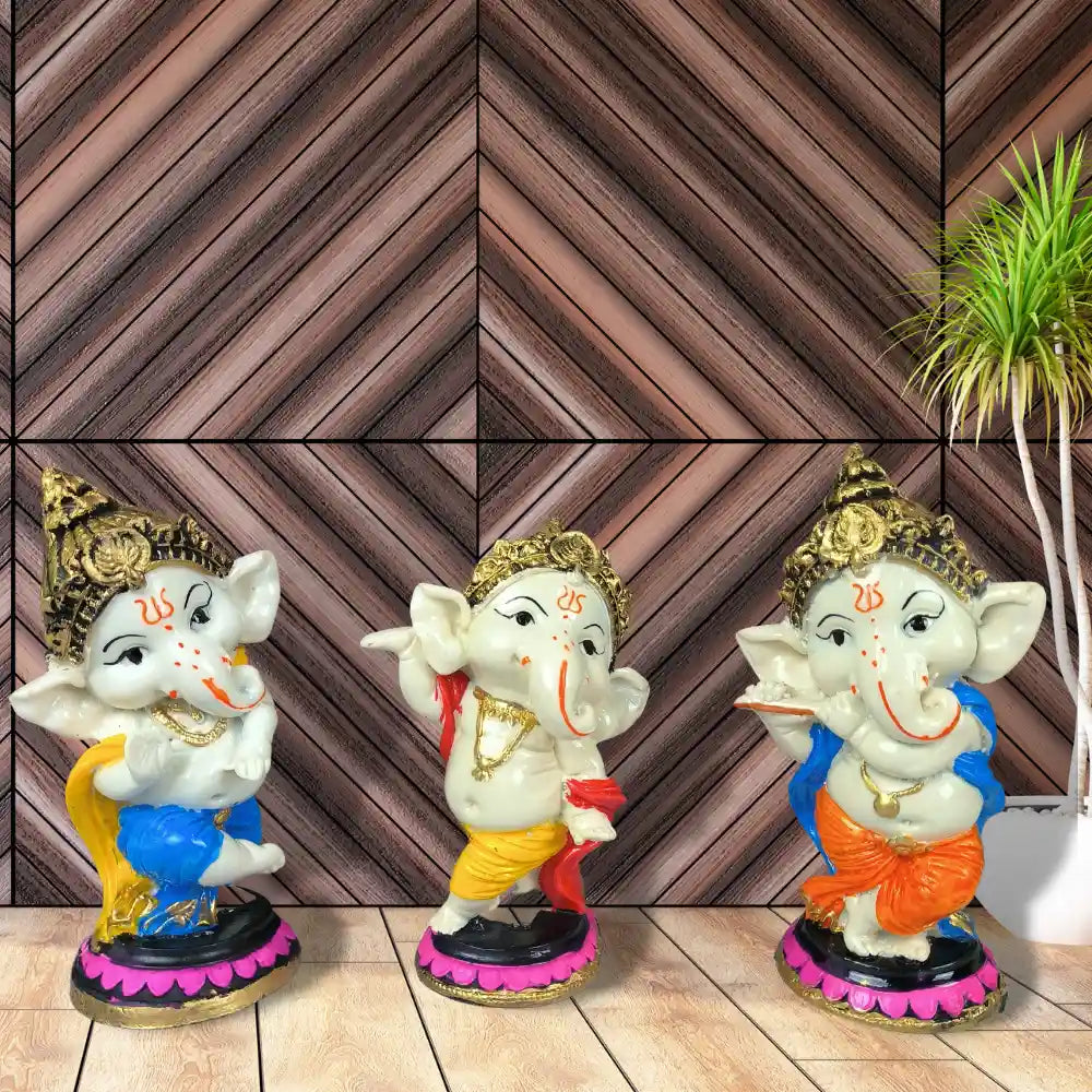 Blessing Lord Ganesha Idol Showpiece for Pooja, Car Dashboard, Living Room, Bed Room, Office Desk and Home Decor