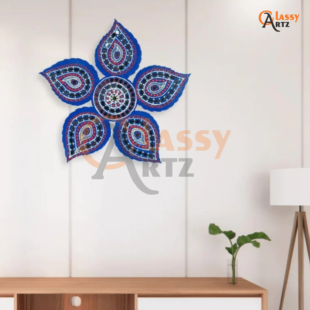 blue mandala star shape art piece online
