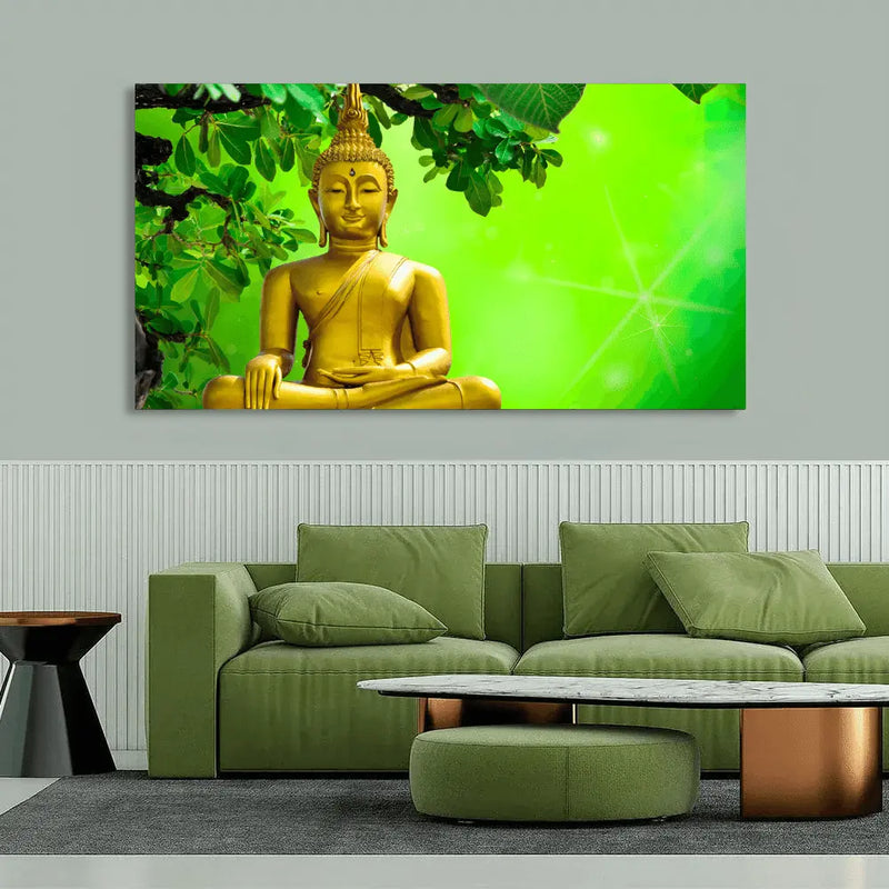 bohemian premium golden buddha spiritual canvas painting