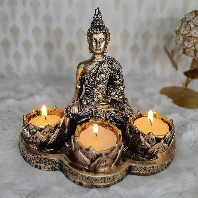 Buddha Head Tealight Candle Holder Statue Idols For Sale