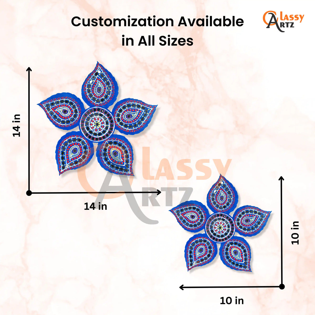 buy blue mandala star shape wall pieces online