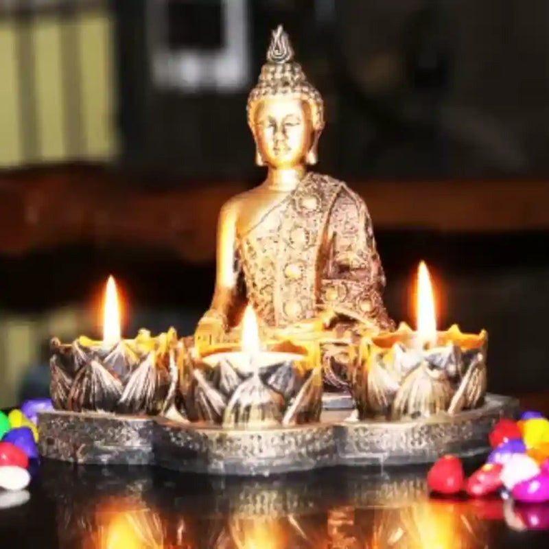 Buy Buddha Head Tealight Candle Holder Statue Idols